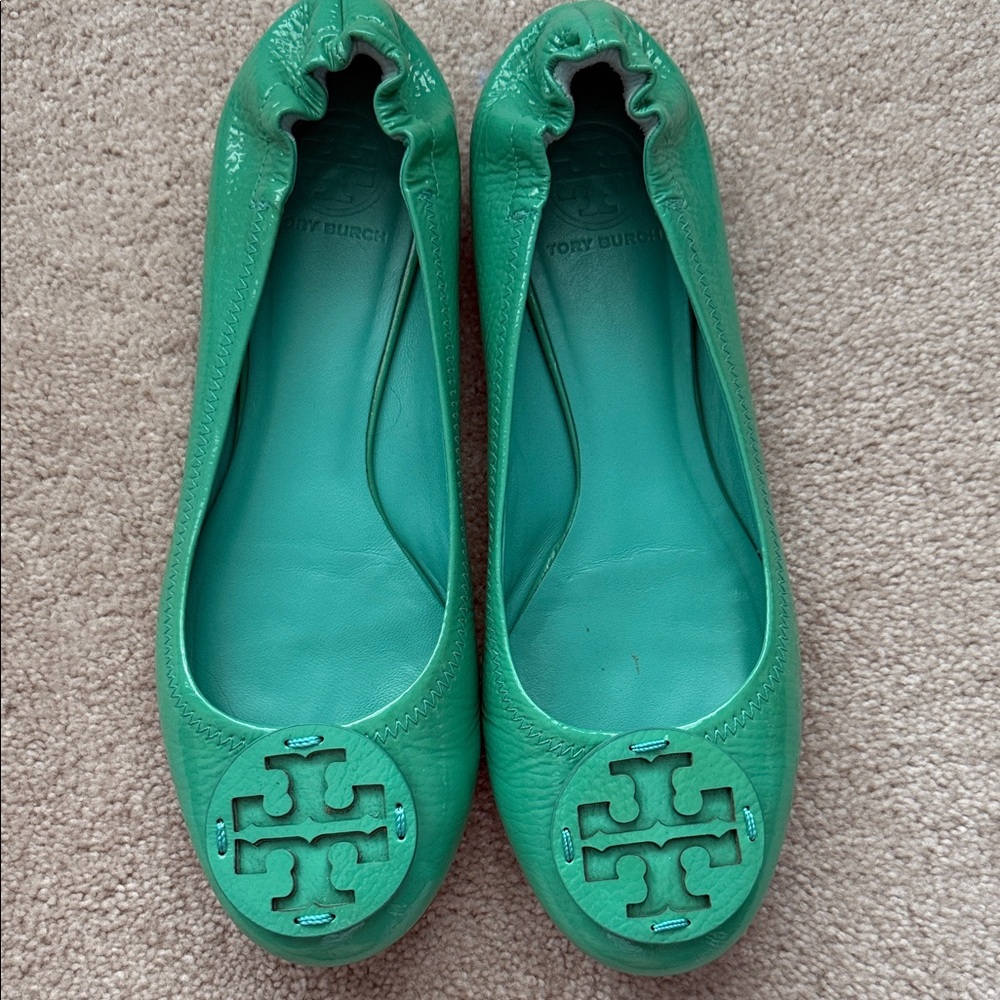 Tory Burch Green Ballet Flats
